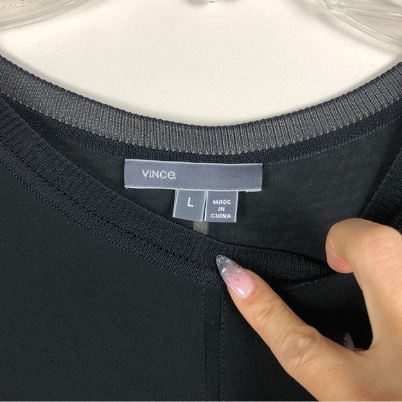 Vince black sleeveless 2 layer tank blouse - Picture 3 of 9